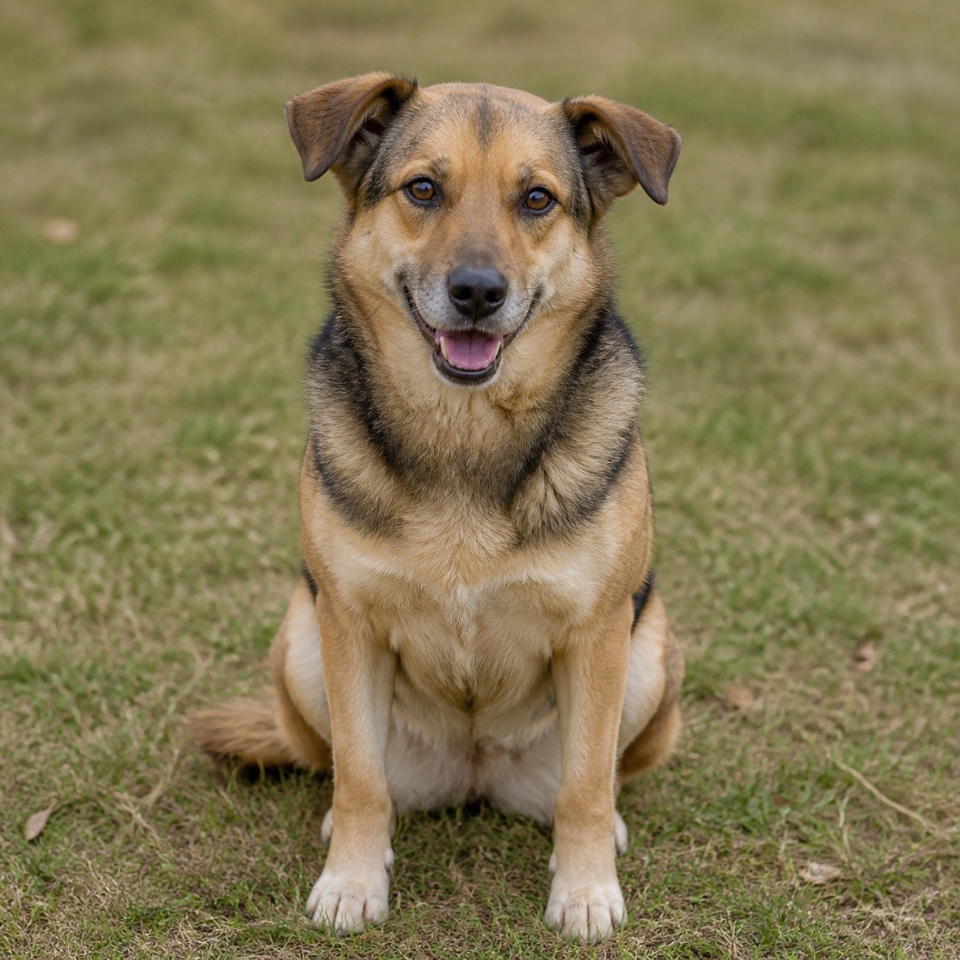 Illustrative dog image used to demonstrate the detector signal path